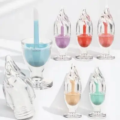 

6Pcs Lip Gloss Bottles Ice Cream Design Compact Refillable Lip Balm Tubes DIY Lipstick Container Lightweight Travel