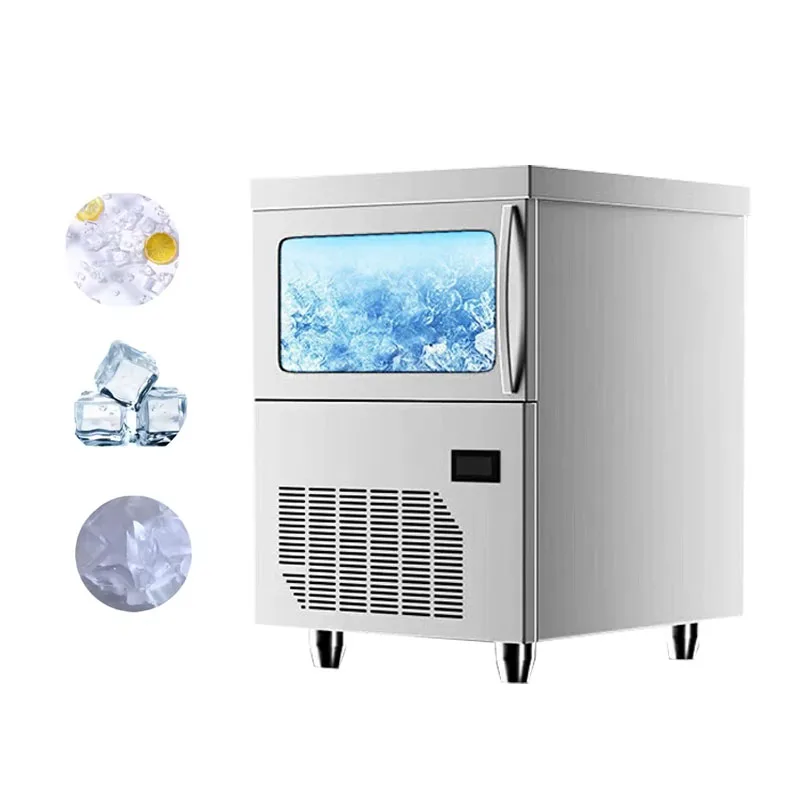 

Bar counter ice maker commercial fully automatic milk tea shop KTV bar canteen large capacity integrated air-cooled 70kg/80kg