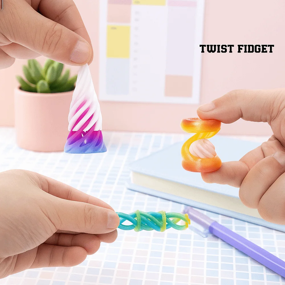 

Passthrough Sculpture 3D Printed Spiral Cone Toy Vortex Thread Decorative Impossible Pyramid Ornaments Helix Nut