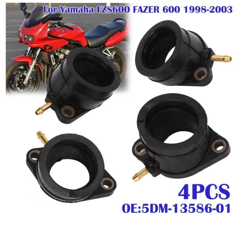 4x Intake Manifold Carburetor To Head Rubbers Carb For Yamaha FZS600 FAZER 600