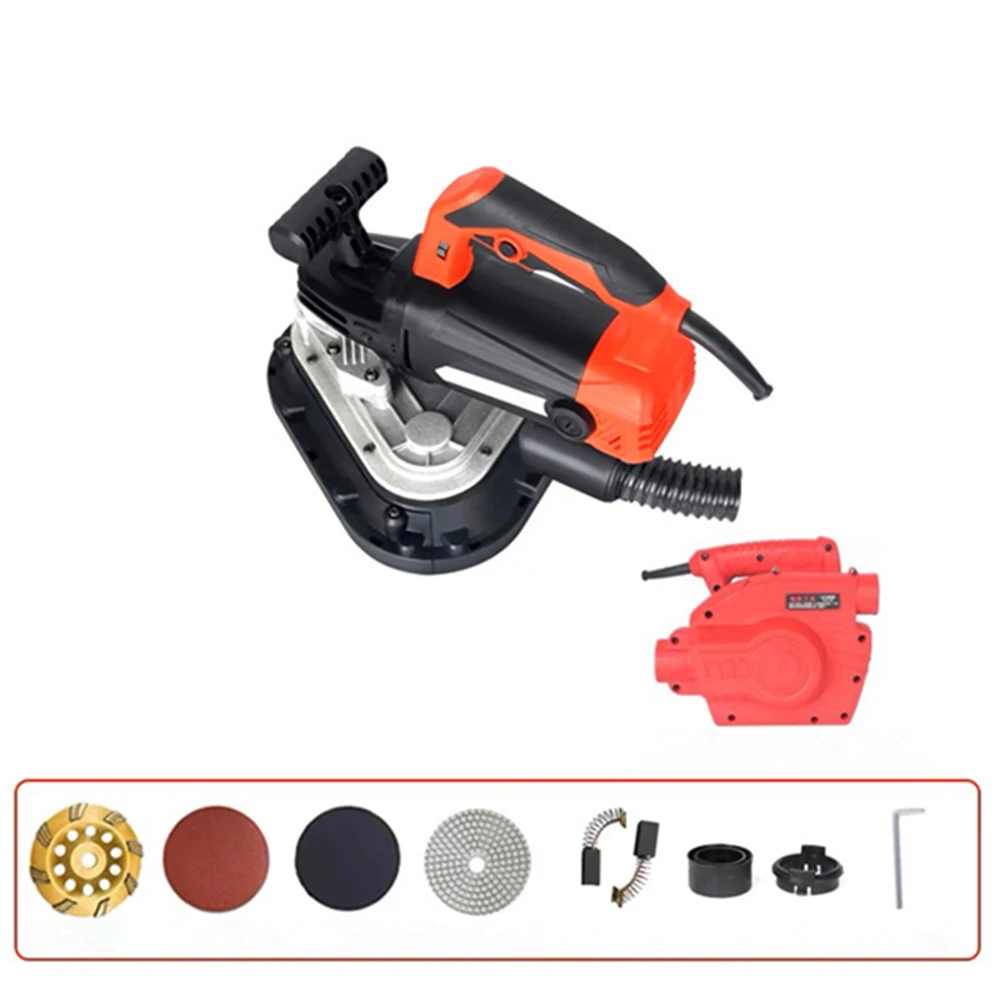 GM03 Portable Three Head Hand Sander 220V 2450W Handheld Floor Grinder Trimming Machine Concrete Wall Grinding Wheel Machine
