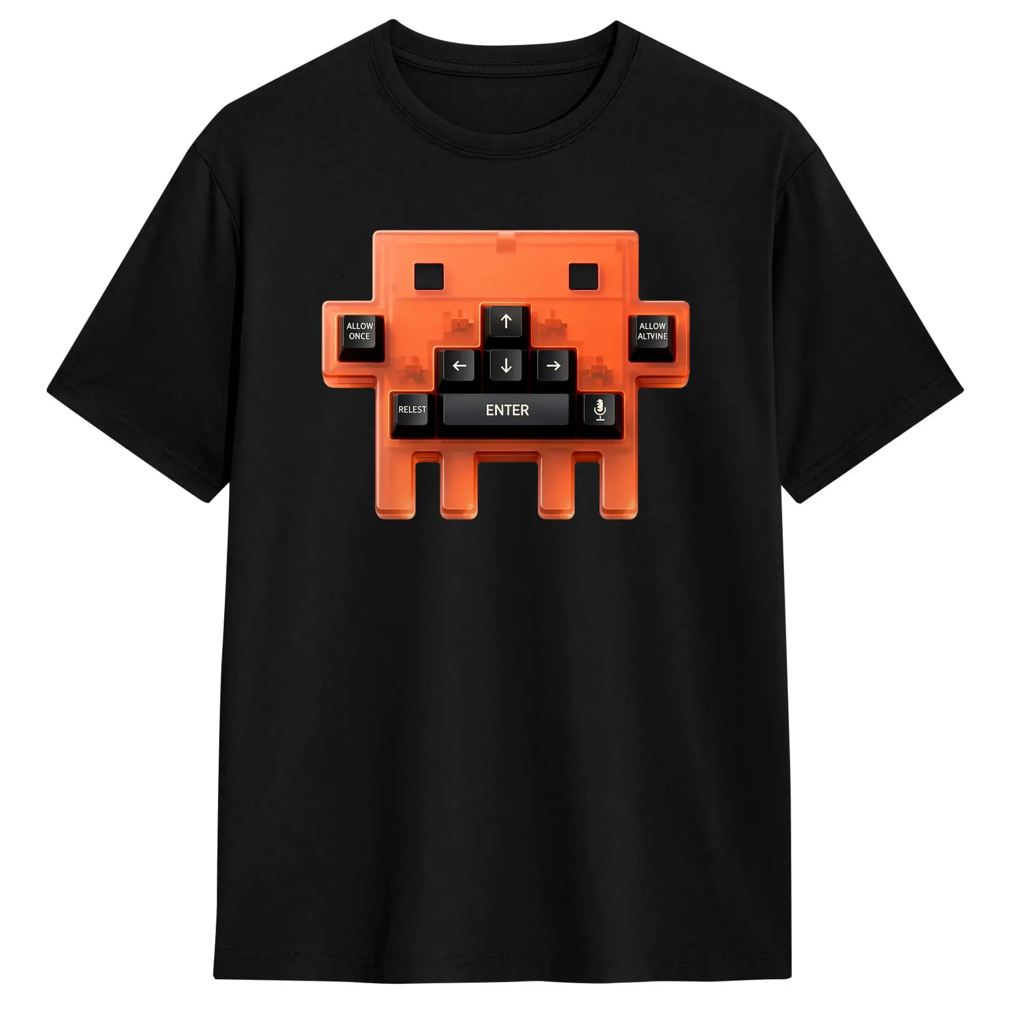 Orange Ananx1 Pixel Mechanical Keyboard 3d Render Claude T-Shirt Beach Cotton T Shirts For Adult Tee Shirt Short Sleeve Tees