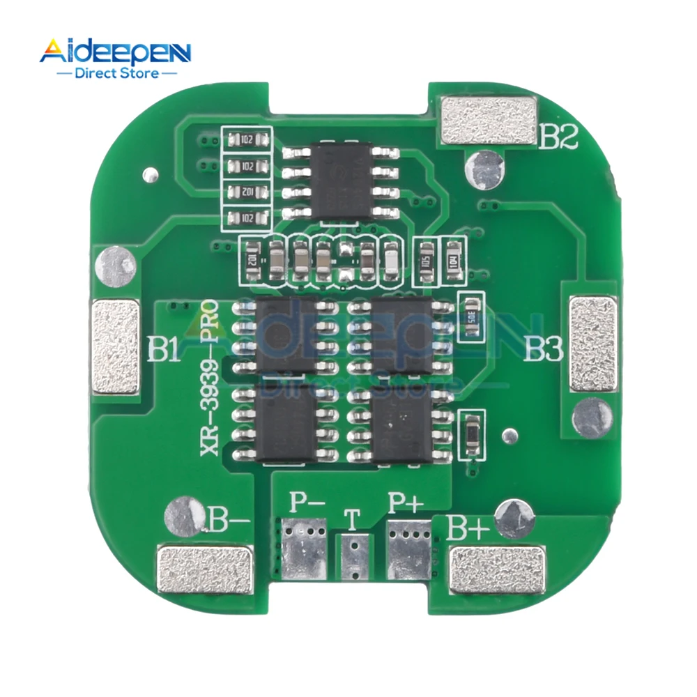 4S BMS 8A 14.8V 18650 Papan Pengisi Daya Baterai Lithium Li-ion Persegi PCB Perlindungan Sirkuit Pendek untuk Motor Bor/Power Bank 10K NTC