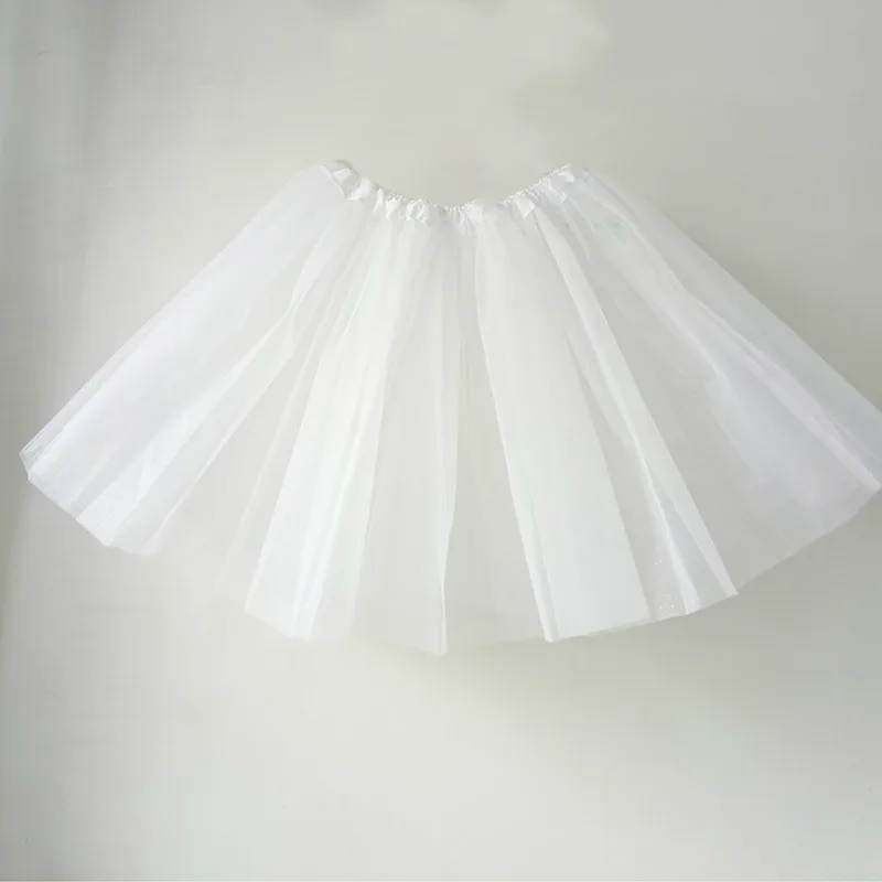 Three Layered Ballet Dance Tutu Skirt For Adult Girl Classic Solid Half Skirt Mesh Mini Pleated Dress Elastic Party Petticoat