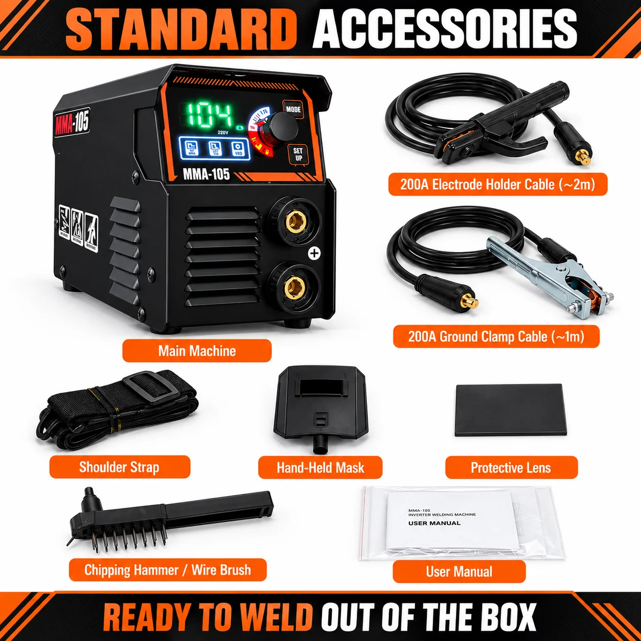 220V Arc Welding Machine IGBT Portable Welding MMA MMA-105 Portable Arc Welder