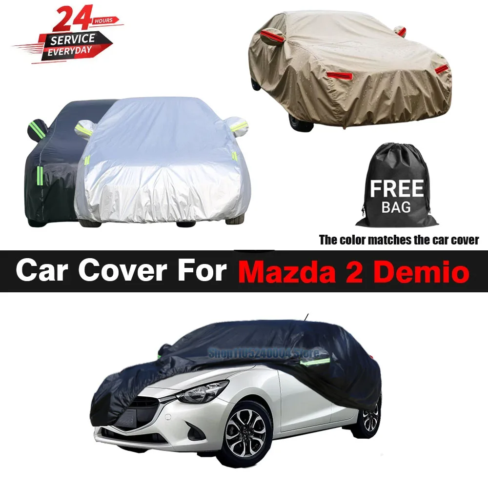 For Mazda 2 Demio All Weather Car Cover Outdoor Indoor Anti UV Sun Shade Rain Snow Dust Resistant