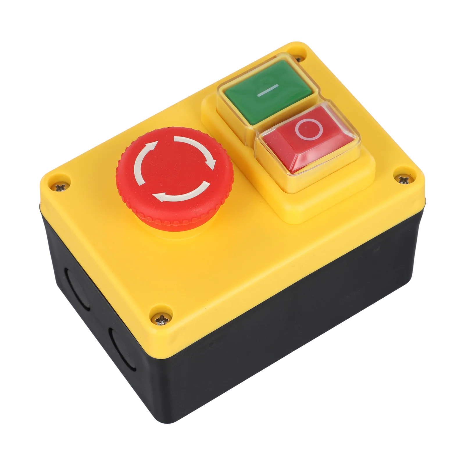 For Bench Saws 16A 250V Switch Motor Stop Start Switch For Workshop Yellow, Black Lock-On Stop Button No-Volt-Release Feature