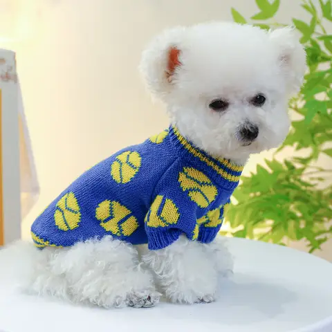 Dog Winter Blue Basketball Sweater for Winter Autumn Wear Small Medium Dog Puppy Christmas Gift for Dog