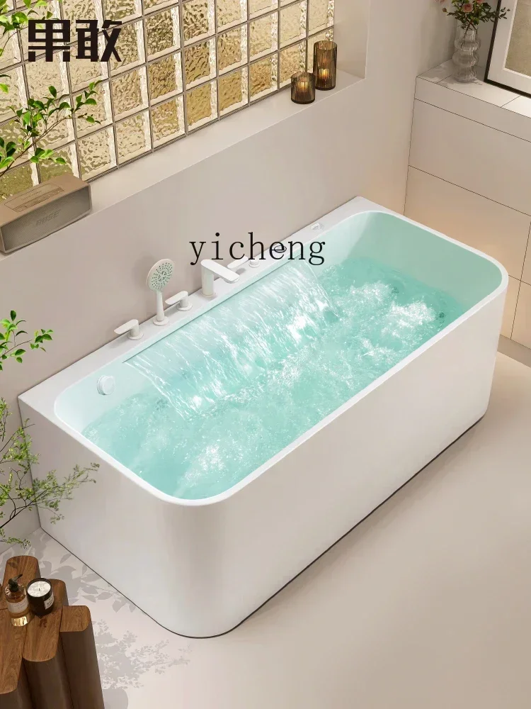 1  household light luxury square double constant temperature thin edge thickened independent bathtub basin