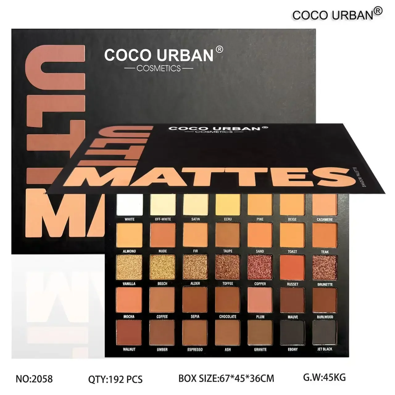 코코 어반 35색 아이섀도우 팔레트 쉬머 매트 글리터 메이크업 키트 무대 코스프레 아티스트용