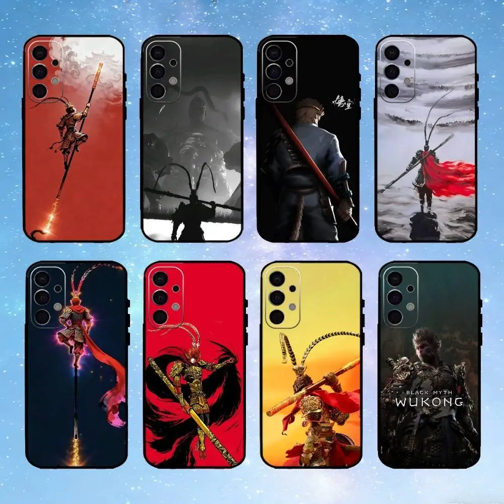 

Mythic W-Wukong Phone Case For Samsung S25,24,23,22,30,21,10,9,Ultra,Plus,FE 5G Black Soft Case