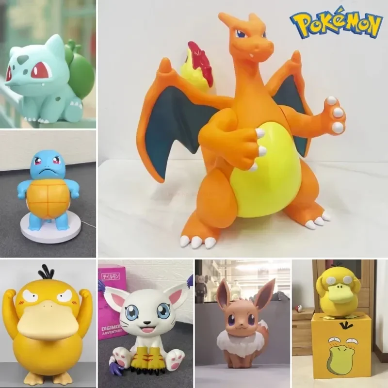 Pokemon 1:1 Large Figure Charmander Eevee Ibrahimovic Porkby Squirtle Raichu Model Doll Ornament Figurine Toy Surprise Kids Gift