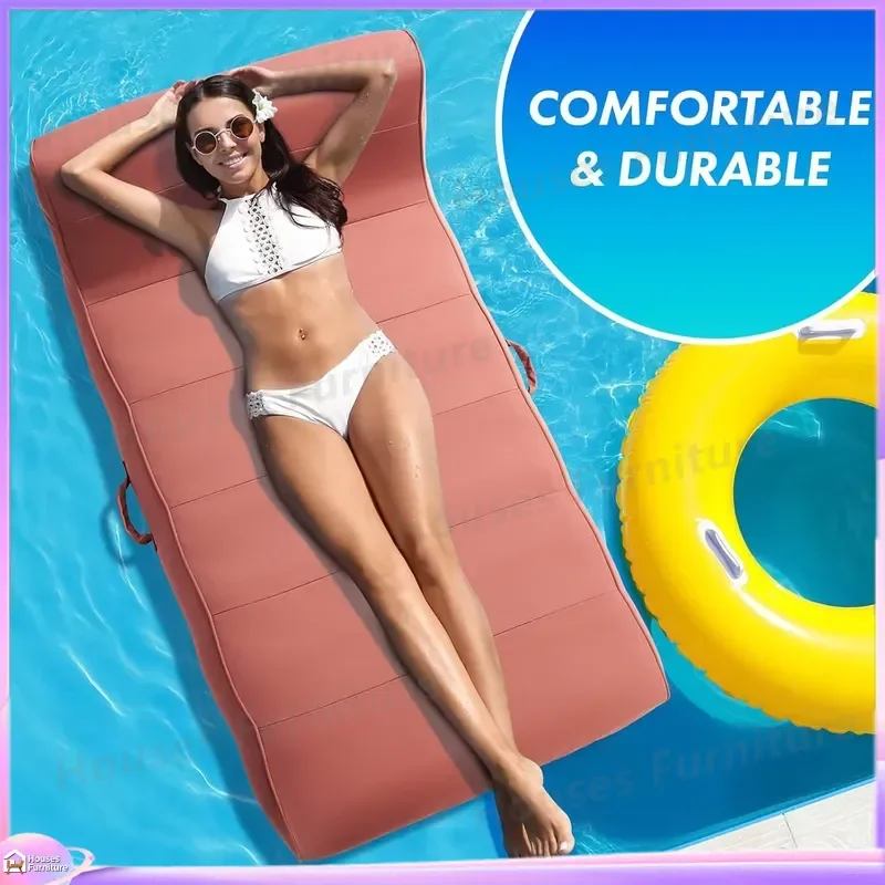 Inflatable Floating Sofa Outdoor Waterproof PVC Lazy Beach Lounger Portable Foldable Recliner Air Mattress for Pool Lawn