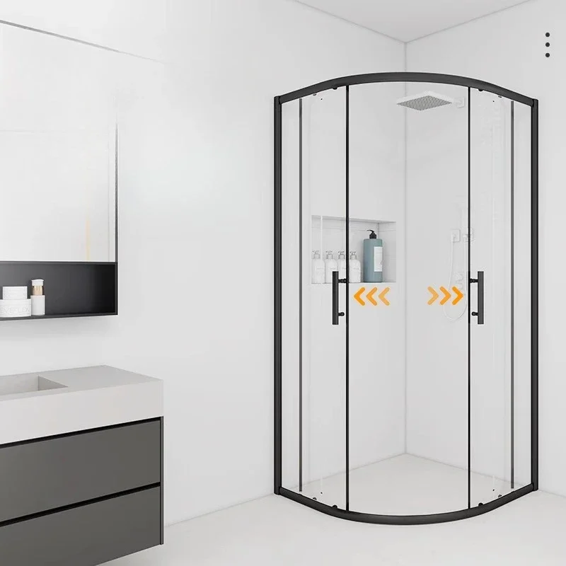 Shower room, bathroom partition, glass door, bathroom, bath room, bath room, arc fan-shaped household bath screen