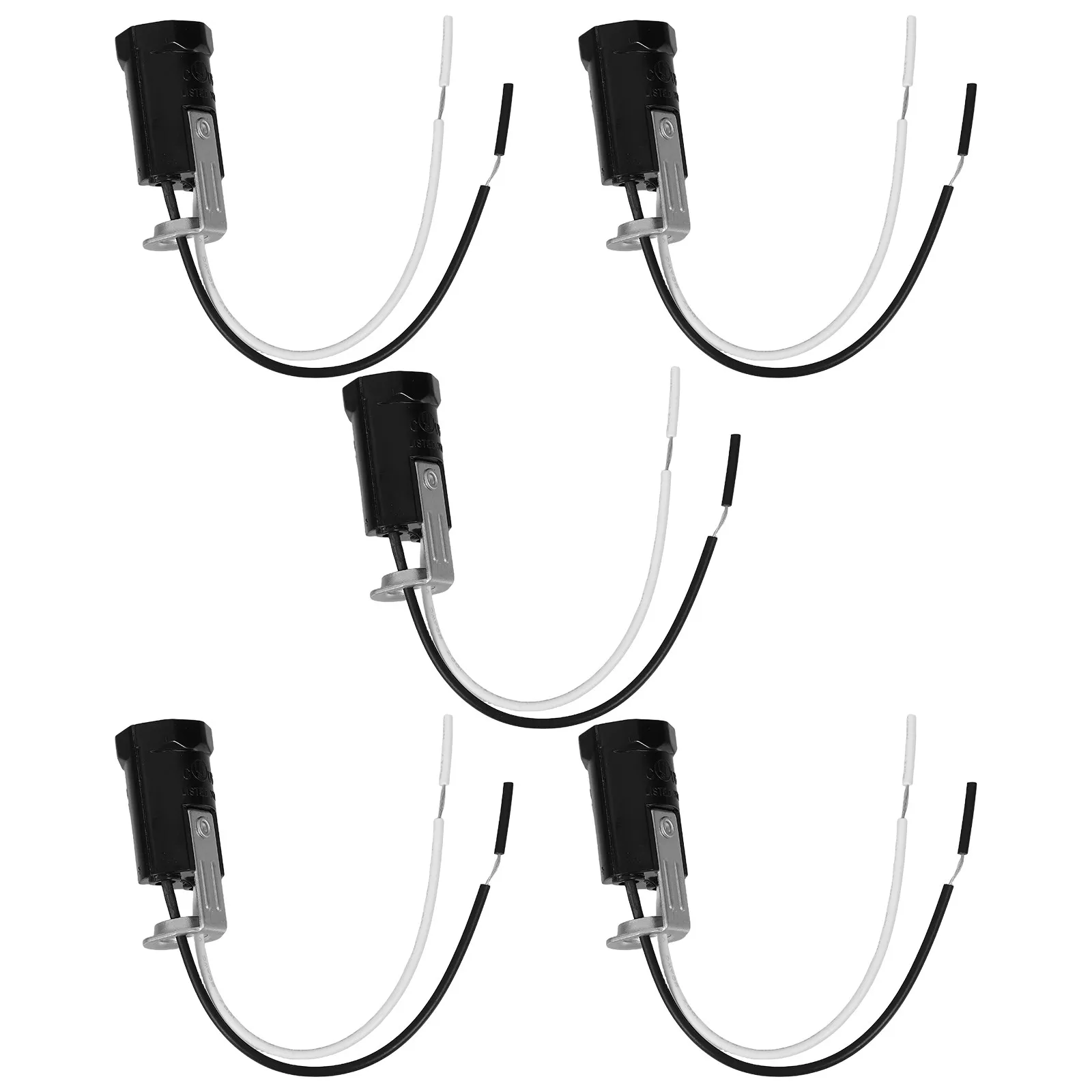 

Комплект из 5 патронов E12 из бакелита, без ключа, для люстр, подвесных светильников, настенных бра и потолочных светильников