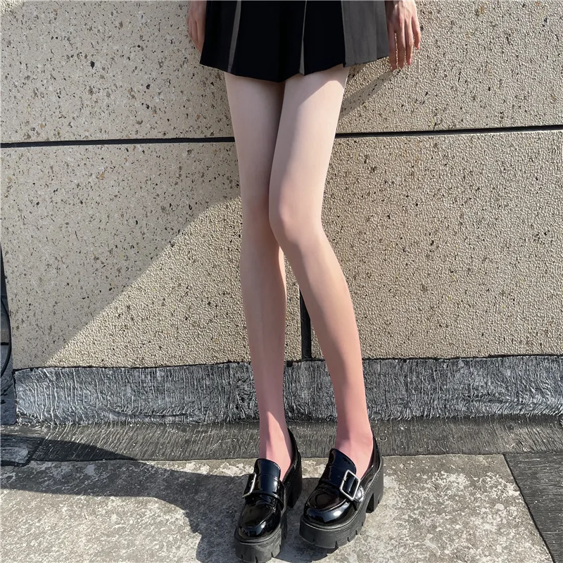 Pink Gradient Stockings for Women Summer Ultra-Thin Arbitrary Cut Anti-Snagging Sexy Black Silk Socks Black Gray Pantyhose