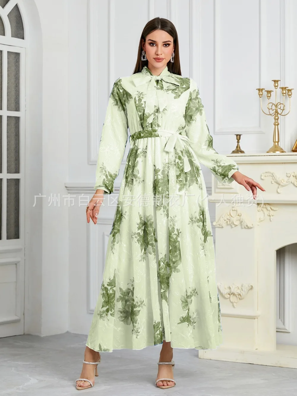 Vestido musulmán para mujer, Abaya de fiesta, Ramadán, Eid, estampado, Vestidos con cordones, vestido largo árabe, caftán marroquí de Dubái, Vestidos islámicos Jalabiya