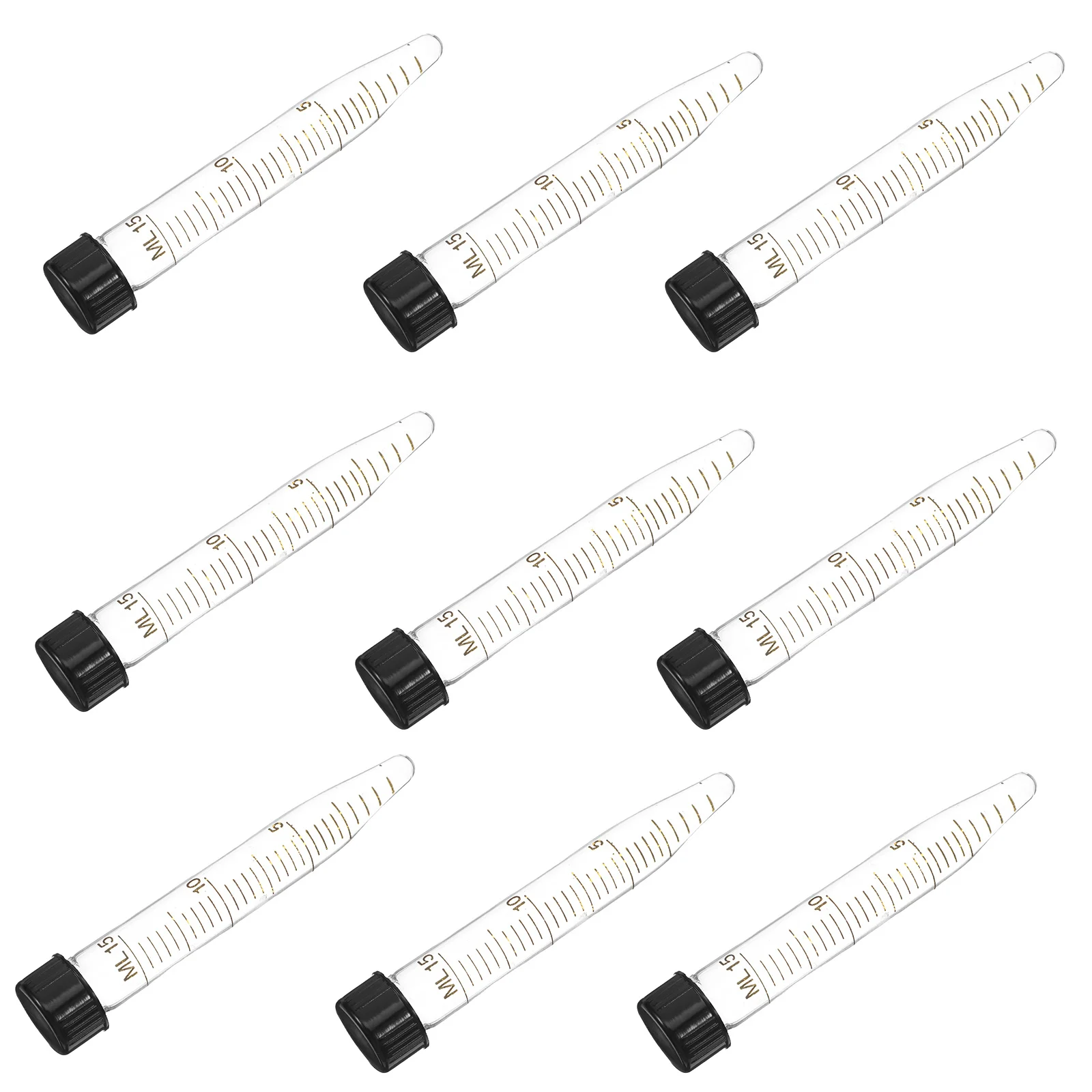 10Pcs 15ml Tapered Bottom Centrifuge Tubes Screw Cap No Leakage Frosted Writing Area Lab Sample Storage Biochemistry Research