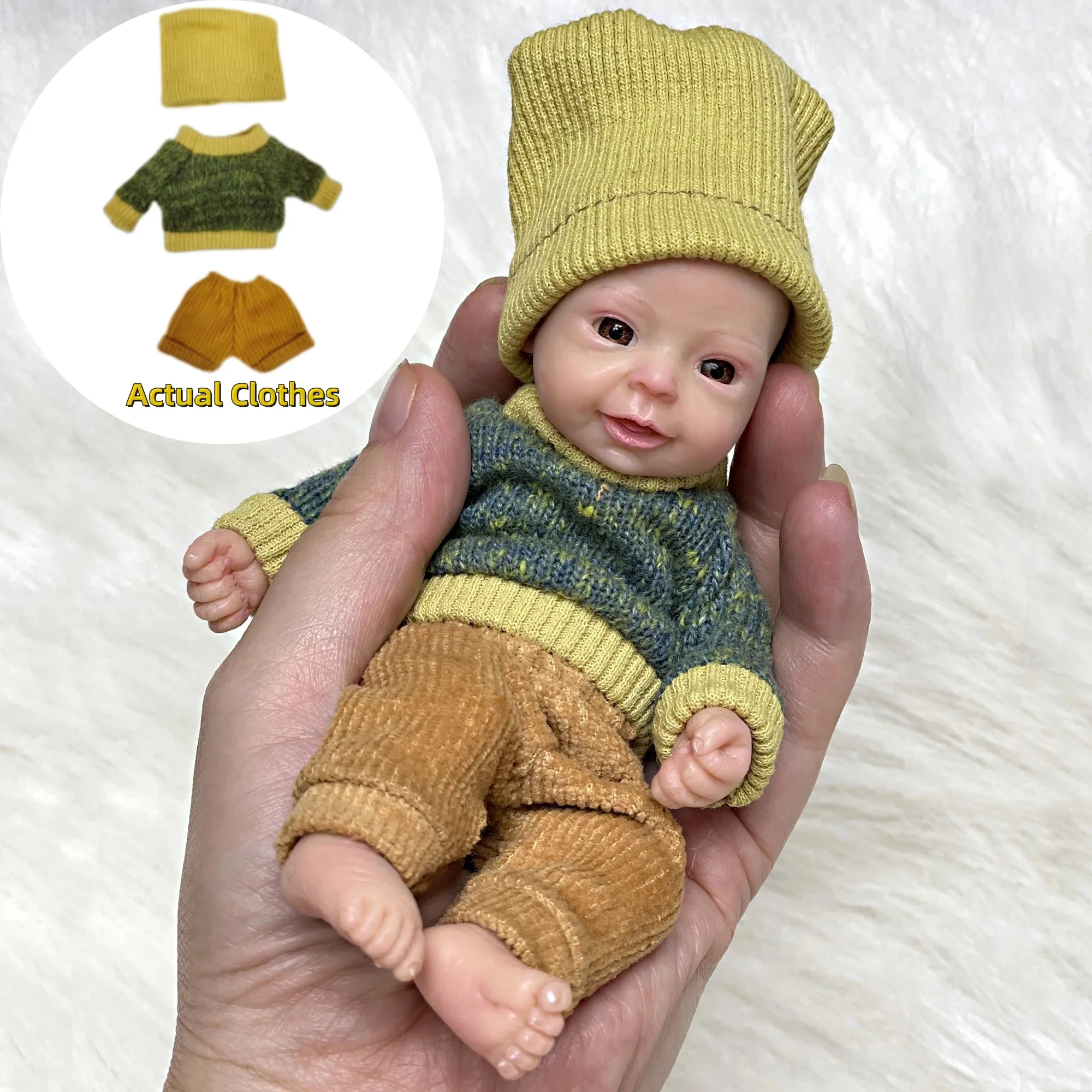 15 CM peint plein solide Silicone Bebe garçon Reborn bébé poupées à la main mignon Mini paume poupées Reborn Silicone poupées feestрн маль Labaк