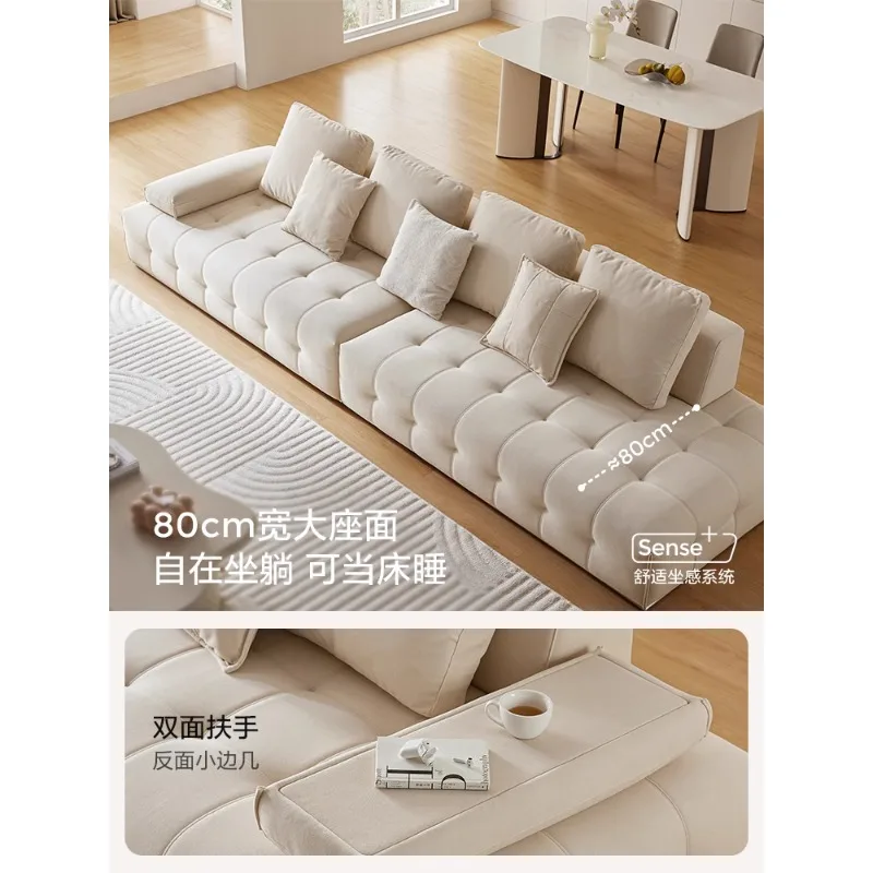 Fabric sofa living room 2025 new modern simple straight row