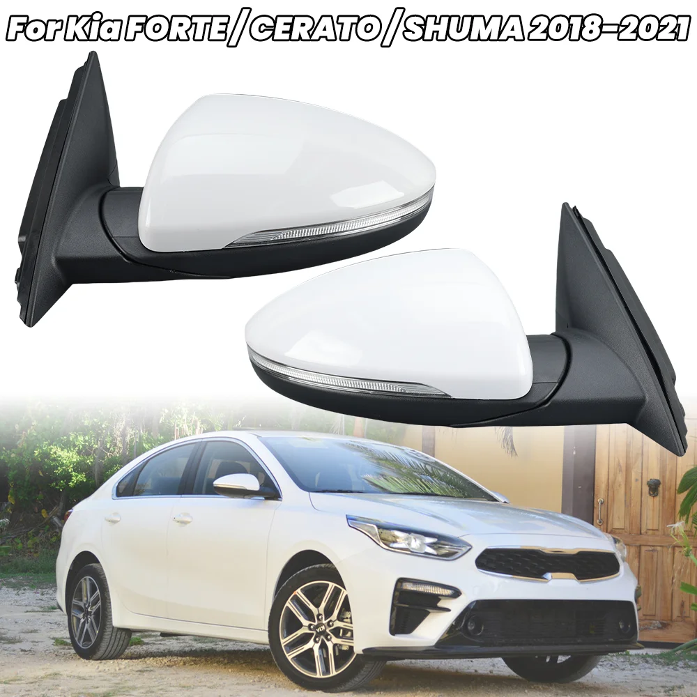 

10 Pins Rearview Rearview Mirror Assembly For Kia FORTE CERATO SHUMA 2018-2021 Wing Side Mirror Light Blind Spot Car Accessories
