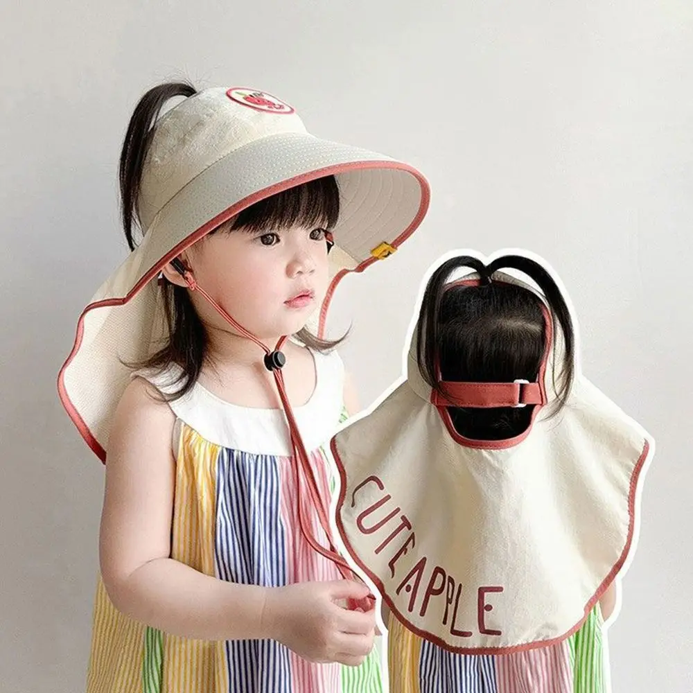 

Cartoon Foldable Sun Hat with Neck Flap Adjustable UV Protection Summer Beach Cap Cute Lightweight Kid Bucket Hat Boy Girl