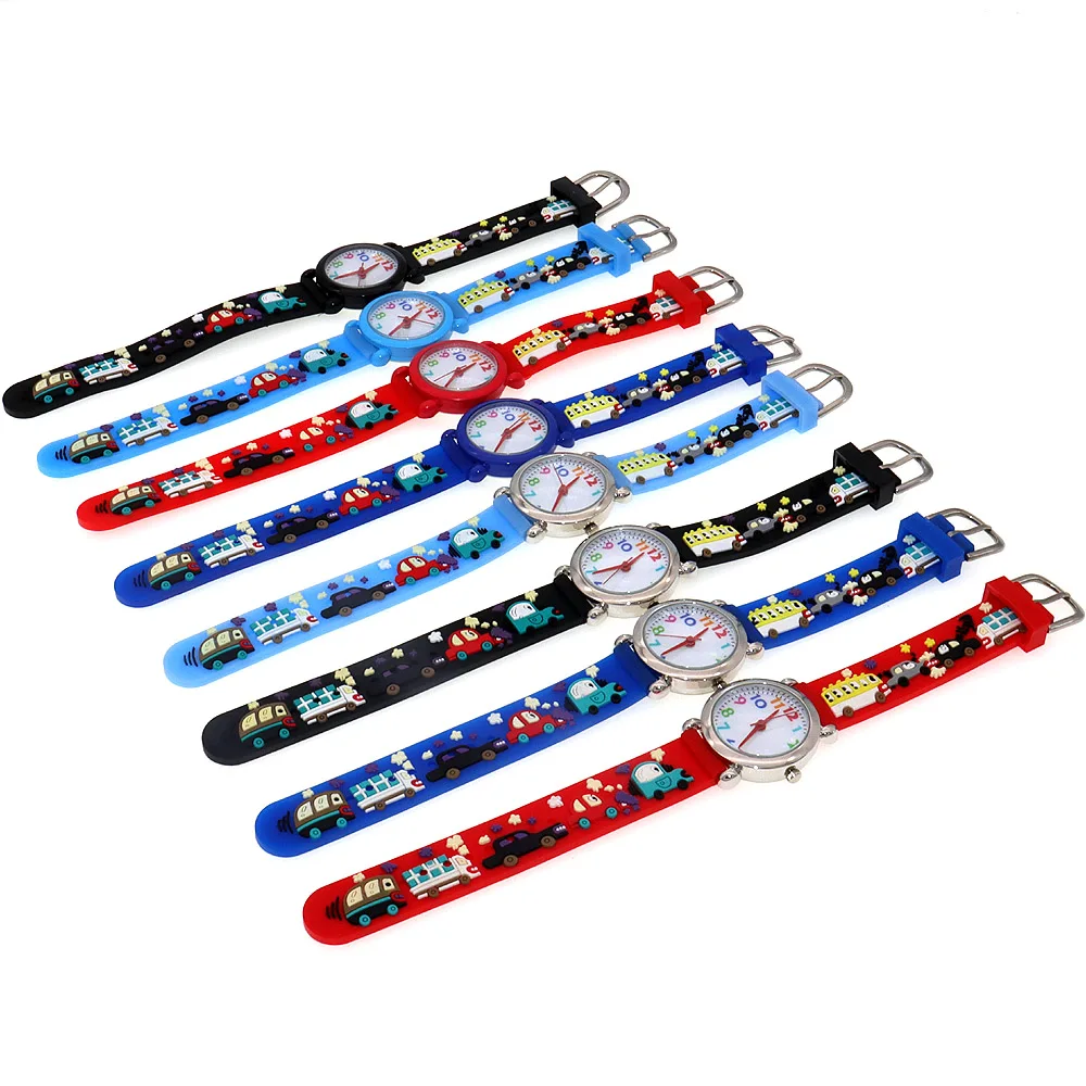 

8Pcs Children Boys Girls Watch Kids Watches Boys Digital Watch Quartz Wristwatch Silicone Strap Baby Watch Gifts