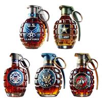 Military Hand Whiskey Bottle Engraved Hand Shape Whiskey Glass New Veteran Commemorative Bottle Unique Gift For Bar Office Home