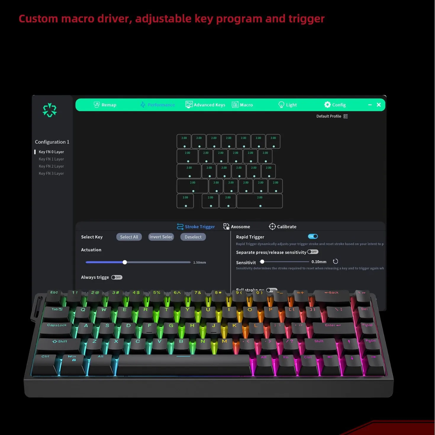 Tastiera da gioco con interruttore magnetico HE30/65: risposta 8K Hz per velocità e precisione massima nell'esporti