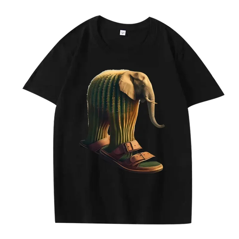 

Модная спортивная повседневная футболка с короткими рукавами и крутым принтом «Зеленый слон» в стиле Харадзюку хорошо продается летом