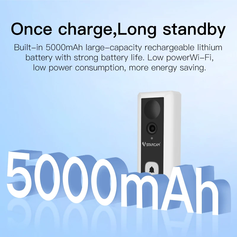 Vstarcam Video Doorbell Camera Wireless With Chime Battery 2MPHD Security Protection Two-way Talk PIR Human Detection Smart Home