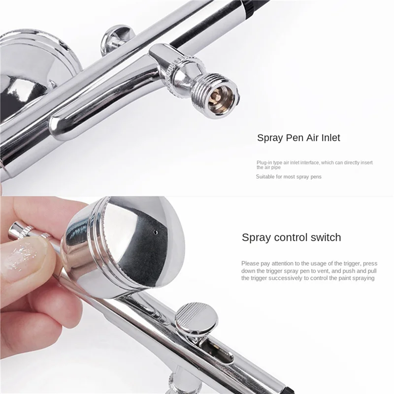 B84B-2X 0.3Mm Double Action Airbrush Kit Air Brushes For Painting Electric Airbrush Set For Painting Models, Auto Graphics