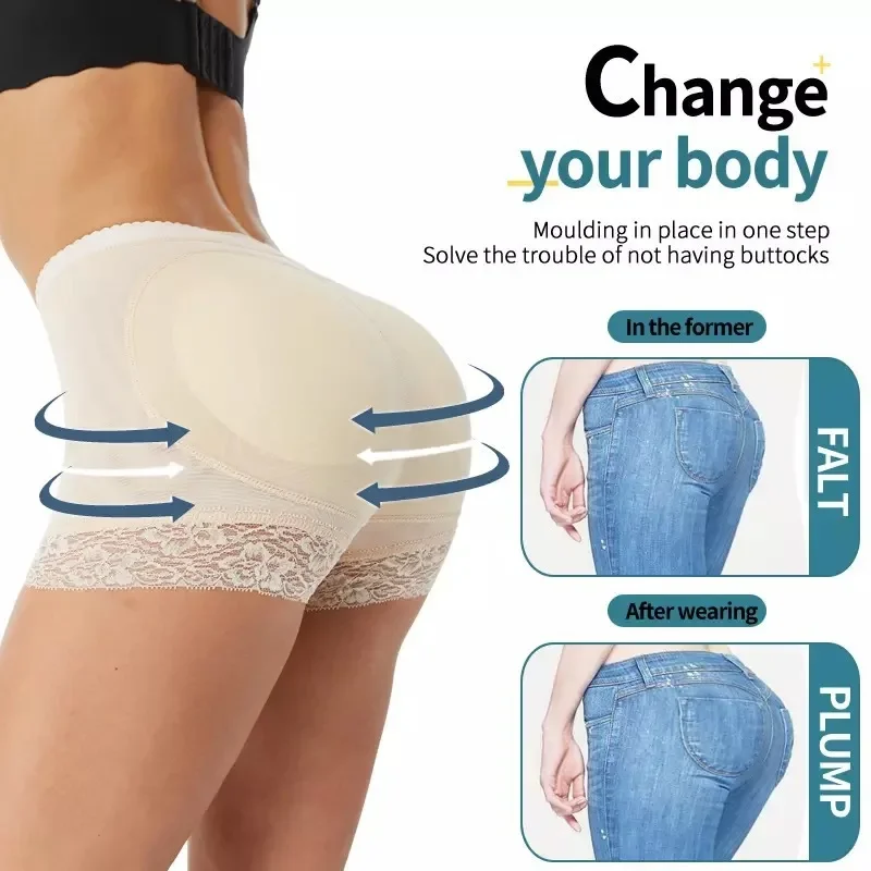 Padded Butt Lifter Corrective Underwear Butt Enhancer Body Shaper Modeling Strap Fake Hip Shapwear Underwear Push Up Panties