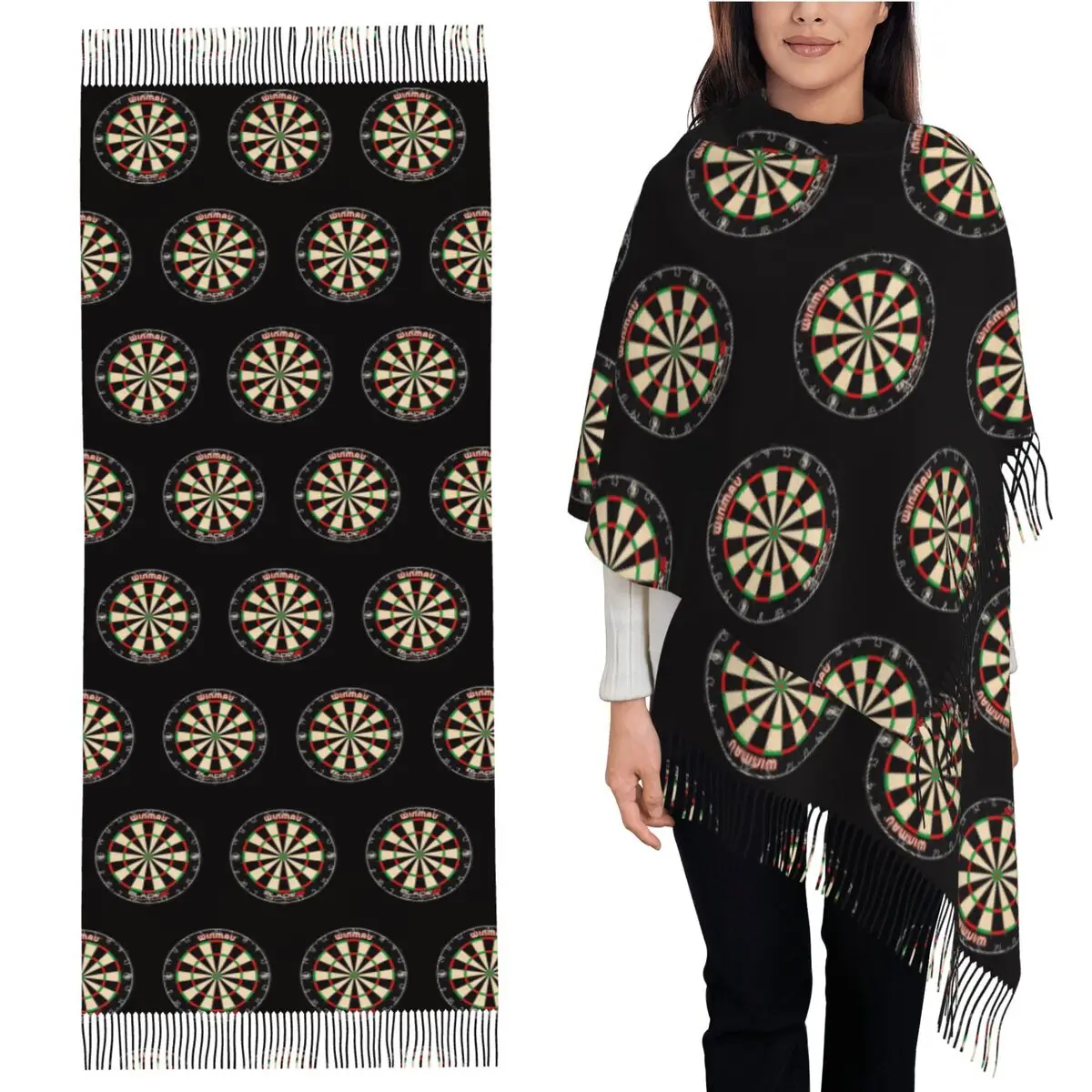 

Шарф Winmau Blade 5, шарф с кисточками, женские мягкие теплые шали и накидки, большая осенне-зимняя шаль