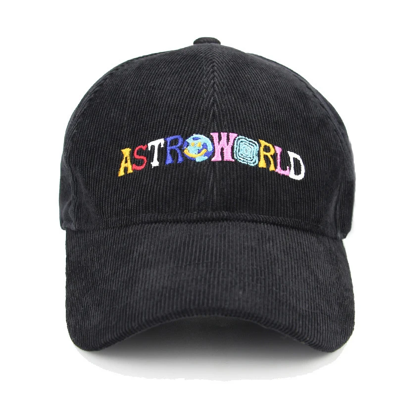 Bahar sonbahar kadife beyzbol kapaklar erkekler kadınlar Vintage ASTROWORLD mektup işlemeli şapka Unisex ayarlanabilir Snapback Hip Hop şapka