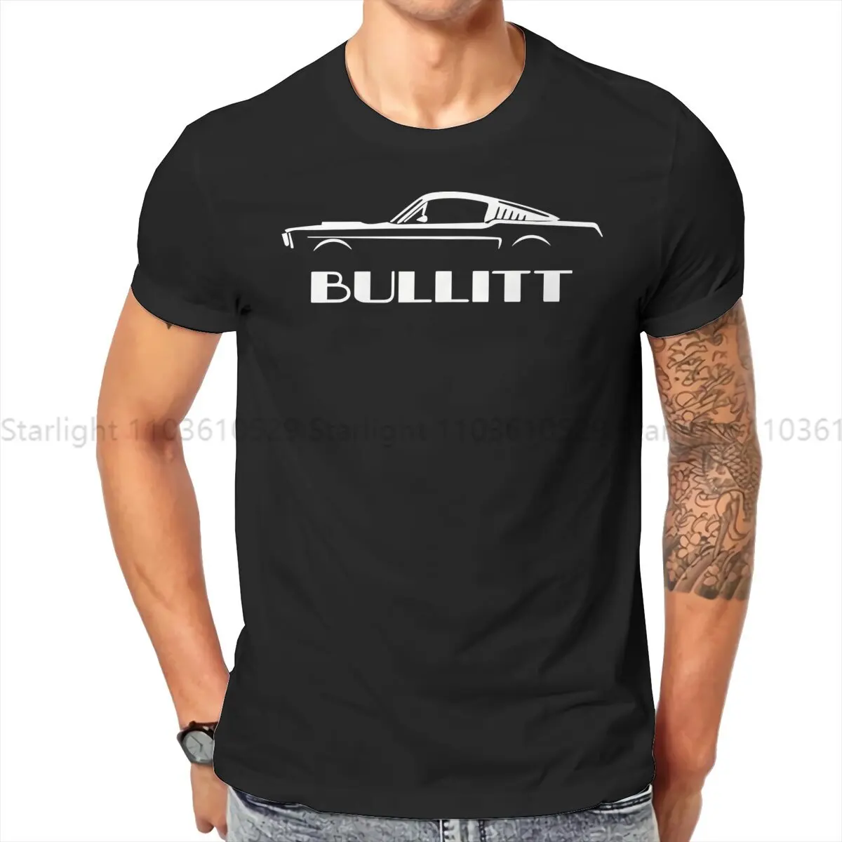 

Mustang Car Men's TShirt Bullitt Silhouette Cool Fashion T Shirt Graphic Sweatshirts New Trend