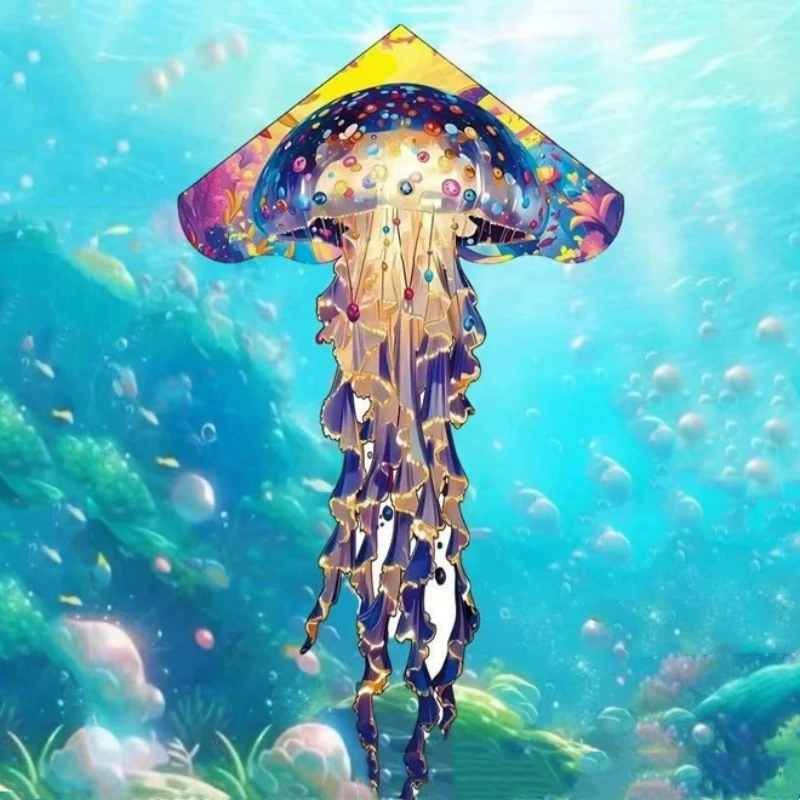 해파리 연 야외 장난감 3d 연 풍선 연 어린이를위한 바람 연 어린이를위한 papalotes 야외 장난감 파워 연