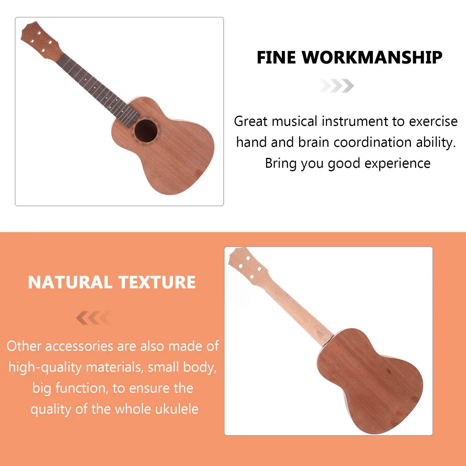 

1 set Ukulele DIY Professional Purple Wooden Small Guitar Diy Material Semi-craft Material Small Guitar for Beginners Kids Free