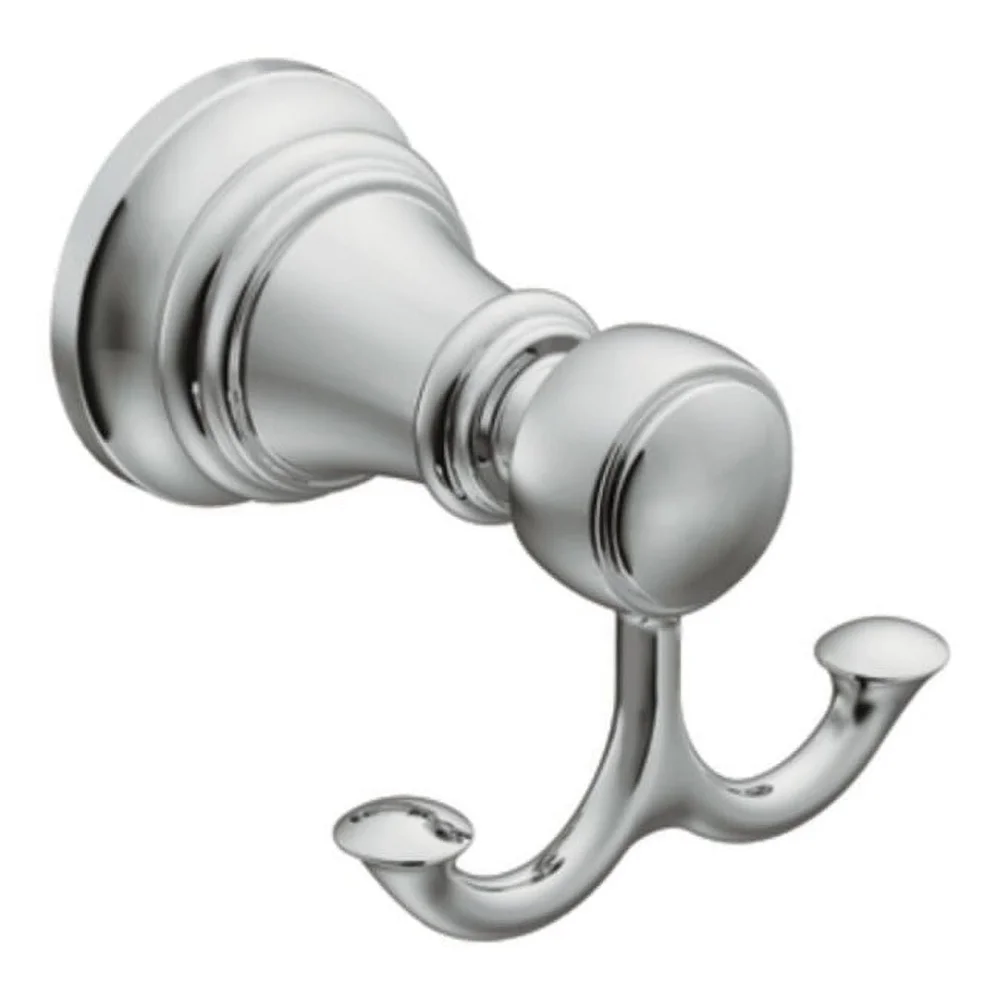 Victorian Chrome Double Robe Hook with Porcelain Inlays Easy Installation Corrosion Resistant Bathroom Accessory Elegant Design