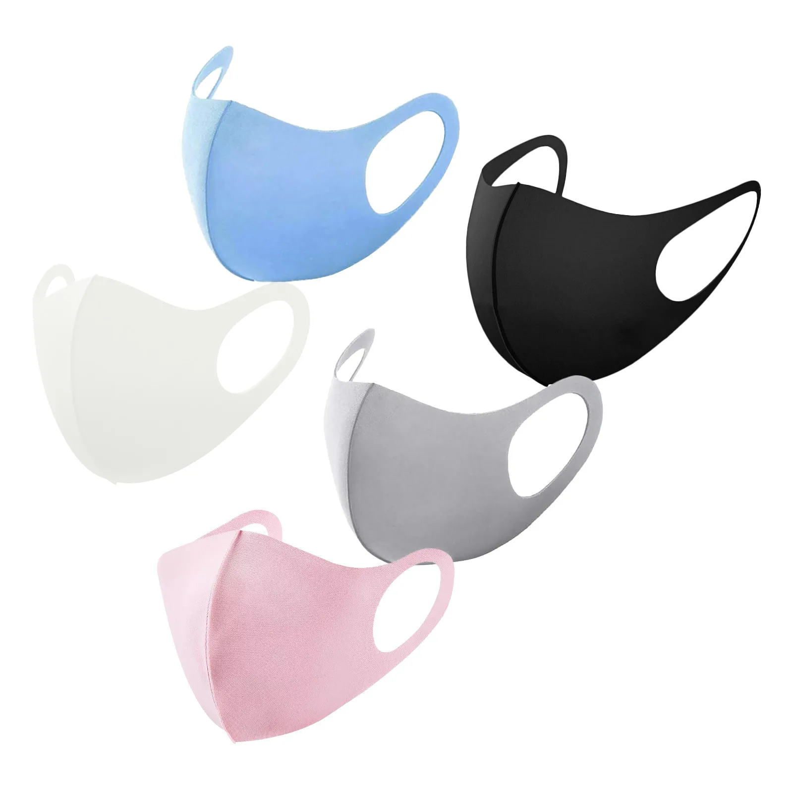 10 Pcs Women'S Black Cotton Reusable Dust Mask 3d Three-Dimensional Design Washable Fashion Simple Trend Protective Face Mask