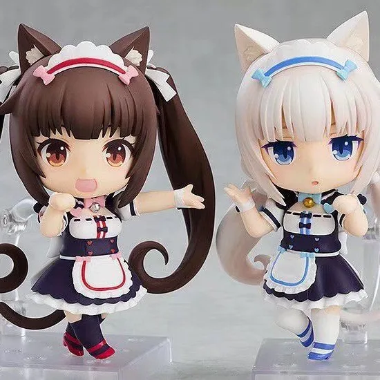 1238 1248 Schokolade Nekopara Austauschbare Gesichter Katzenmädchen Anime Actionfigur PVC-Material Sammlerstück Desktop-Modell 10cm