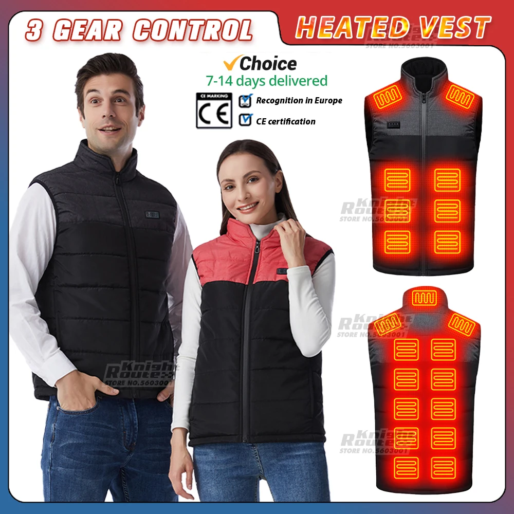 

15Area Self Heating Vest Heated Jacket Thermal Women's USB Heated Vest Men's Warm Motorcycle Fishing Camping Washable Winter