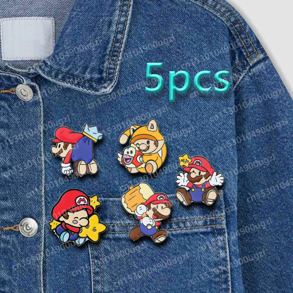 

Cartoon Cute Marios Brothers Metal Brooch Classic Game Badge Accessory Lapel Enamel Pins Decoration Clothing Jewelry Friend Gift