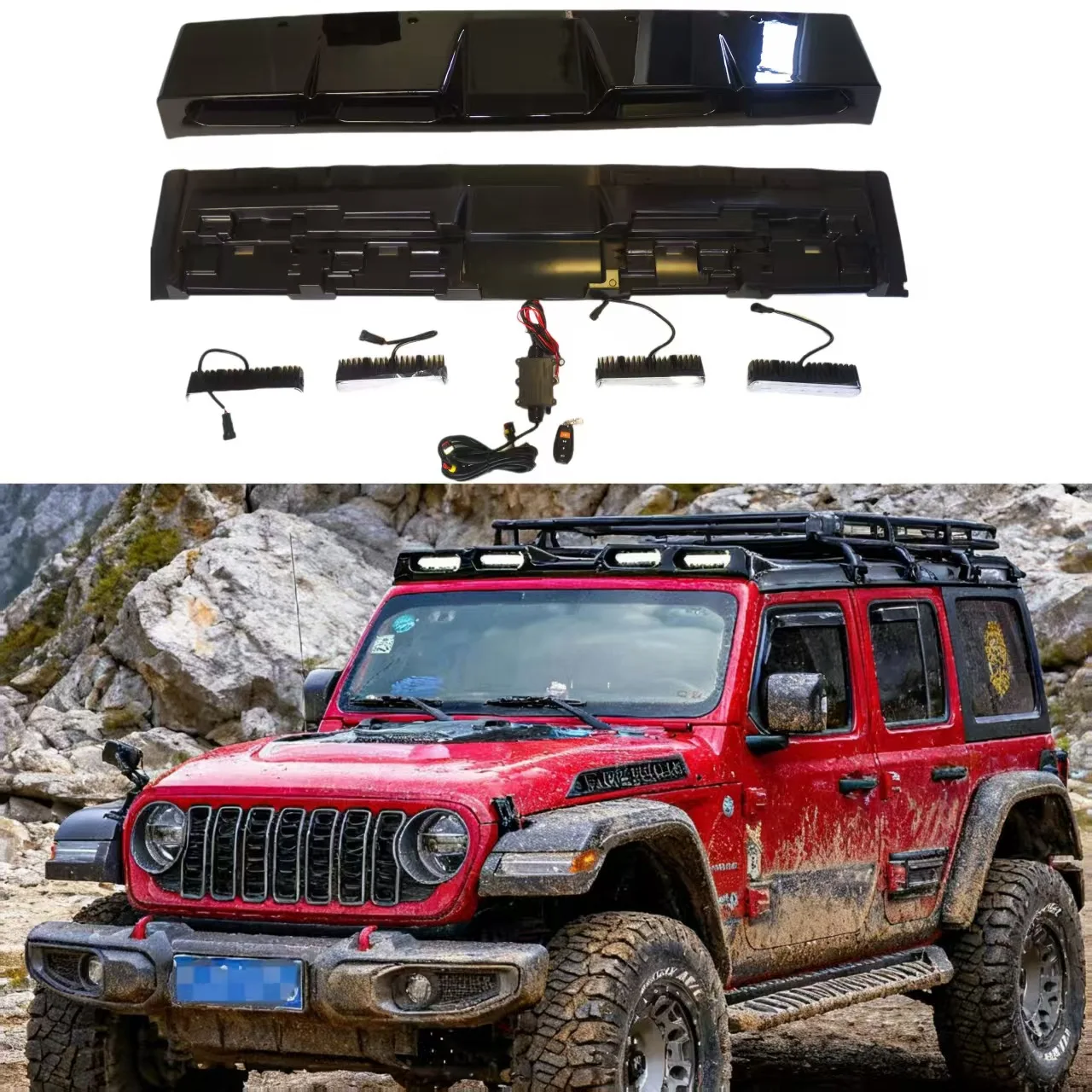 For JEEP Wrangler LED Ceiling Light, Searchlight Off-road Lighting, Highlight Roof Spotlight Change