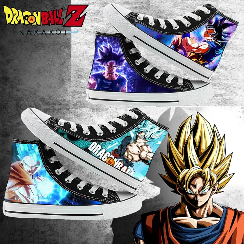 

Dragon Ball Z Son Goku Summer Canvas Shoes Men Casual Comfortable Sports Shoes Children High Top Graffiti Printed Flat Shoes