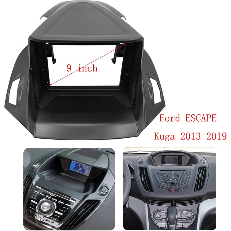 

9 Inch Car Radio Fascia For FORD C-Max Kuga Escape 2013+ Video Panel Player Audio Dash 2 Din Frame Mount Kit