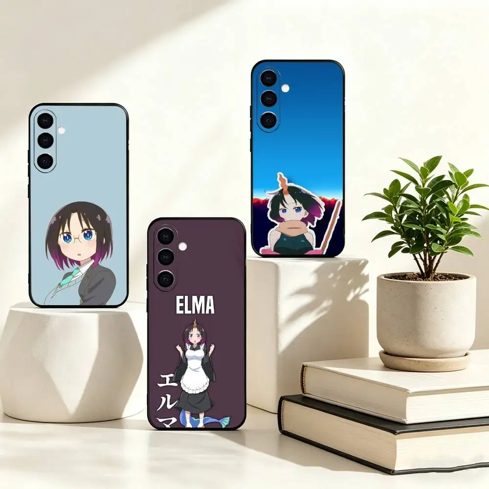 Kobayashi-san Chi Elma Phone Case For Samsung Galaxy A73,A72,A71,A70,A53,A52,A51,Soft Silicone Black Cover