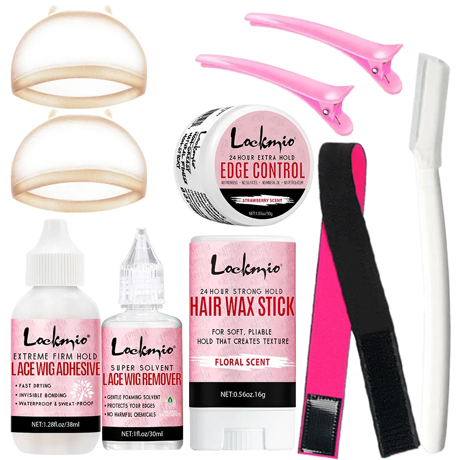 

Lace Wig Adhesive Extra Hold Wig Front Glue Control Flyaways Edge Gel Hair Wax Stick Small Size Wig Extensions Kit for Beginner