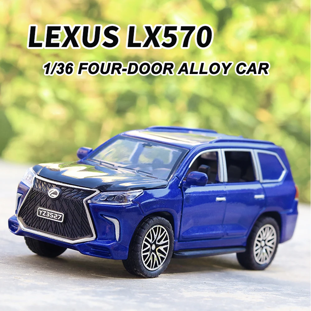 1:36 Lx570 Alloy Die-casting Toy Car Model 4 Doors Can Open The Rear Wheel Back Engine Trunk Can Open Children's Collectibles