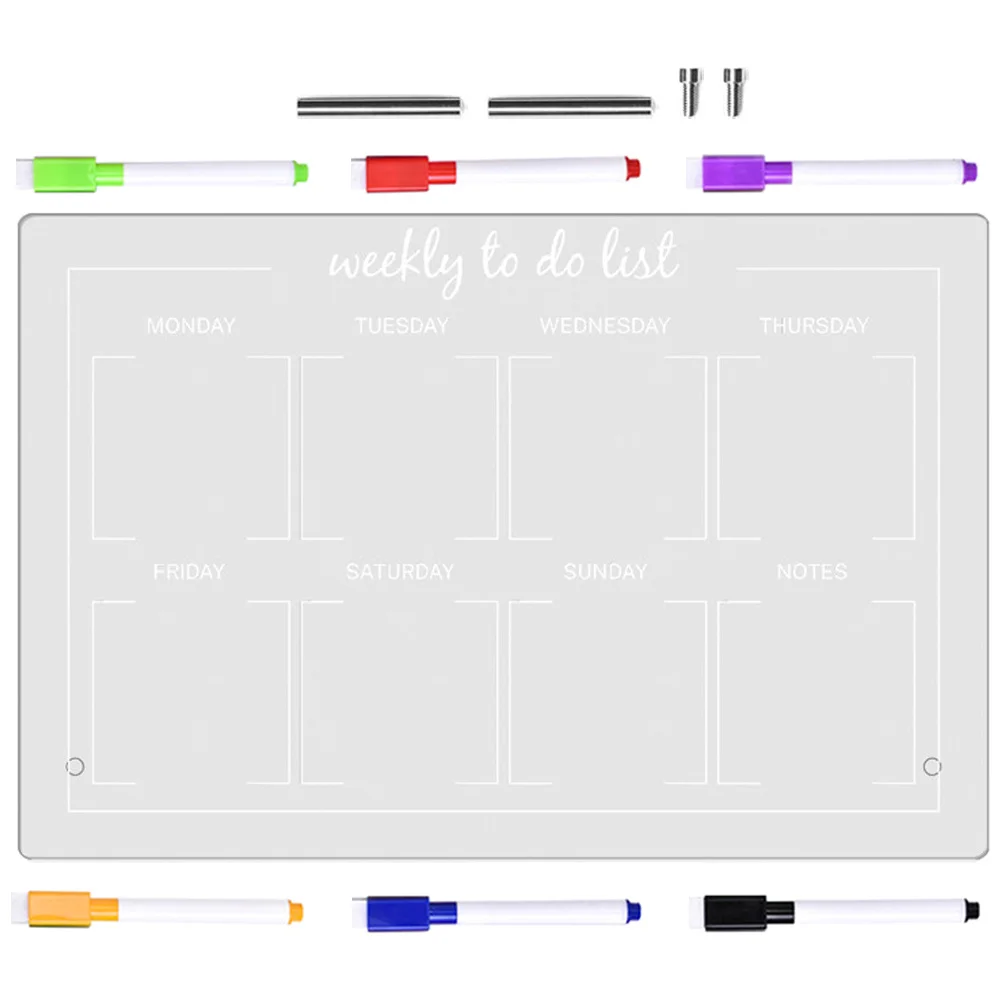 

1Set Transparent Acrylic Note Board Desk Memo Board for Students Home Office Easy to Write Erase Multi Function Decor